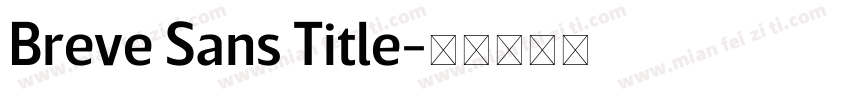 Breve Sans Title字体转换
